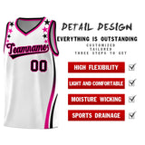 Custom White Shoulders Star Pattern Side Color Block Sports Uniform Basketball Jersey