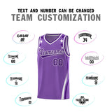 Custom Light Purple Shoulders Star Pattern Side Color Block Sports Uniform Basketball Jersey