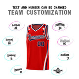 Custom Red Shoulders Star Pattern Side Color Block Sports Uniform Basketball Jersey