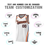 Custom White Shoulders Star Pattern Side Color Block Sports Uniform Basketball Jersey