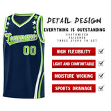 Custom Navy Shoulders Star Pattern Side Color Block Sports Uniform Basketball Jersey