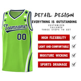 Custom Neon Green Shoulders Star Pattern Side Color Block Sports Uniform Basketball Jersey