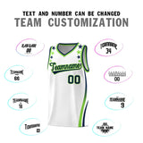 Custom White Shoulders Star Pattern Side Color Block Sports Uniform Basketball Jersey