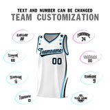 Custom White Shoulders Star Pattern Side Color Block Sports Uniform Basketball Jersey