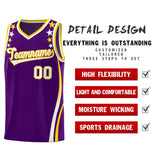 Custom Purple Shoulders Star Pattern Side Color Block Sports Uniform Basketball Jersey