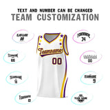 Custom White Shoulders Star Pattern Side Color Block Sports Uniform Basketball Jersey