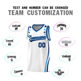 Custom White Shoulders Star Pattern Side Color Block Sports Uniform Basketball Jersey
