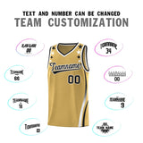 Custom Old Gold Shoulders Star Pattern Side Color Block Sports Uniform Basketball Jersey