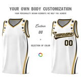 Custom White Shoulders Star Pattern Side Color Block Sports Uniform Basketball Jersey