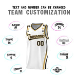 Custom White Shoulders Star Pattern Side Color Block Sports Uniform Basketball Jersey