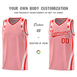 Custom Pink Shoulders Star Pattern Side Color Block Sports Uniform Basketball Jersey