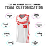 Custom White Shoulders Star Pattern Side Color Block Sports Uniform Basketball Jersey