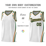 Custom White Shoulders Star Pattern Side Color Block Sports Uniform Basketball Jersey