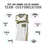 Custom White Shoulders Star Pattern Side Color Block Sports Uniform Basketball Jersey