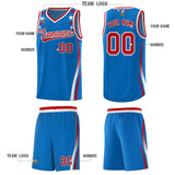 Custom Royal Shoulders Star Pattern Side Color Block Sports Uniform Basketball Jersey