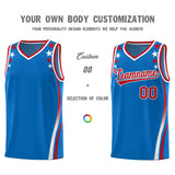 Custom Royal Shoulders Star Pattern Side Color Block Sports Uniform Basketball Jersey