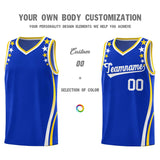 Custom Royal Shoulders Star Pattern Side Color Block Sports Uniform Basketball Jersey