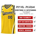 Custom Gold Shoulders Star Pattern Side Color Block Sports Uniform Basketball Jersey
