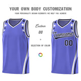 Custom Purple Shoulders Star Pattern Side Color Block Sports Uniform Basketball Jersey