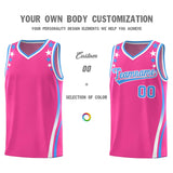 Custom Pink Shoulders Star Pattern Side Color Block Sports Uniform Basketball Jersey