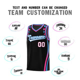 Custom Black Shoulders Star Pattern Side Color Block Sports Uniform Basketball Jersey