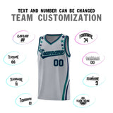 Custom Gray Shoulders Star Pattern Side Color Block Sports Uniform Basketball Jersey