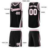 Custom Black Shoulders Star Pattern Side Color Block Sports Uniform Basketball Jersey