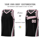 Custom Black Shoulders Star Pattern Side Color Block Sports Uniform Basketball Jersey