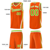 Custom Orange Shoulders Star Pattern Side Color Block Sports Uniform Basketball Jersey