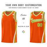 Custom Orange Shoulders Star Pattern Side Color Block Sports Uniform Basketball Jersey