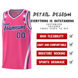 Custom Pink Shoulders Star Pattern Side Color Block Sports Uniform Basketball Jersey
