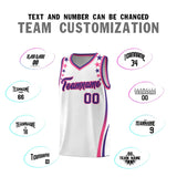 Custom White Shoulders Star Pattern Side Color Block Sports Uniform Basketball Jersey