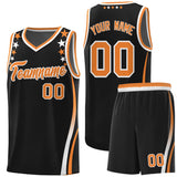 Custom Black Shoulders Star Pattern Side Color Block Sports Uniform Basketball Jersey