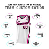 Custom White Shoulders Star Pattern Side Color Block Sports Uniform Basketball Jersey