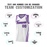 Custom White Shoulders Star Pattern Side Color Block Sports Uniform Basketball Jersey