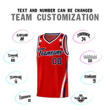 Custom Red Shoulders Star Pattern Side Color Block Sports Uniform Basketball Jersey