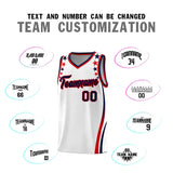 Custom White Shoulders Star Pattern Side Color Block Sports Uniform Basketball Jersey