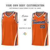 Custom Orange Shoulders Star Pattern Side Color Block Sports Uniform Basketball Jersey