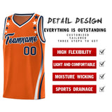 Custom Orange Shoulders Star Pattern Side Color Block Sports Uniform Basketball Jersey