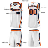 Custom White Shoulders Star Pattern Side Color Block Sports Uniform Basketball Jersey