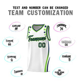 Custom White Shoulders Star Pattern Side Color Block Sports Uniform Basketball Jersey