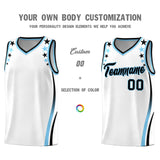Custom White Shoulders Star Pattern Side Color Block Sports Uniform Basketball Jersey