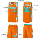 Custom Orange Shoulders Star Pattern Side Color Block Sports Uniform Basketball Jersey