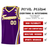 Custom Purple Shoulders Star Pattern Side Color Block Sports Uniform Basketball Jersey