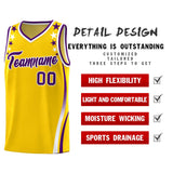 Custom Gold Shoulders Star Pattern Side Color Block Sports Uniform Basketball Jersey