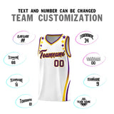 Custom White Shoulders Star Pattern Side Color Block Sports Uniform Basketball Jersey