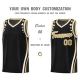 Custom Black Shoulders Star Pattern Side Color Block Sports Uniform Basketball Jersey