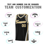 Custom Black Shoulders Star Pattern Side Color Block Sports Uniform Basketball Jersey