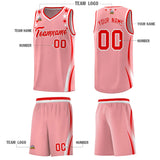Custom Pink Shoulders Star Pattern Side Color Block Sports Uniform Basketball Jersey