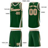 Custom Green Shoulders Star Pattern Side Color Block Sports Uniform Basketball Jersey